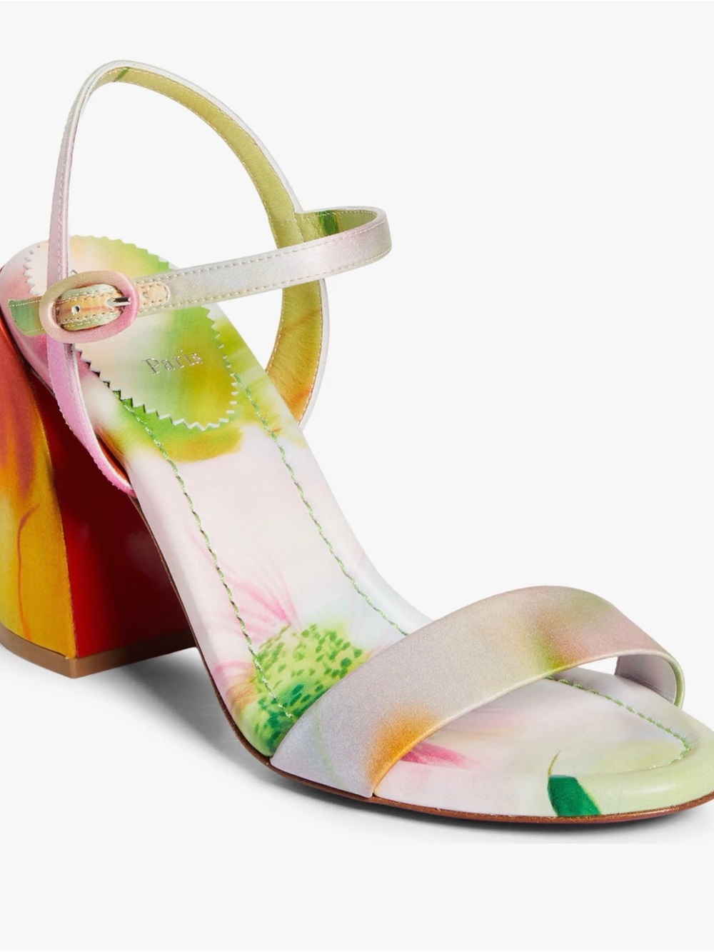 Christian Louboutin Jane Floral Print Block Heel Sandal